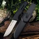 HX Outdoors Survival Master 4 Black Bushcraft Knife - 3.74" 5Cr15 Steel Blade Firesteel Sheath Black Handle Cyclaire Knives and Tools