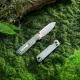 HX Outdoors Hyla Button Lock Pocket Knife - 2.91" 14C28N Blade Natural Green Handle Cyclaire Knives and Tools