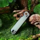 HX Outdoors Hyla Button Lock Pocket Knife - 2.91" 14C28N Black Blade Natural Green Handle Cyclaire Knives and Tools