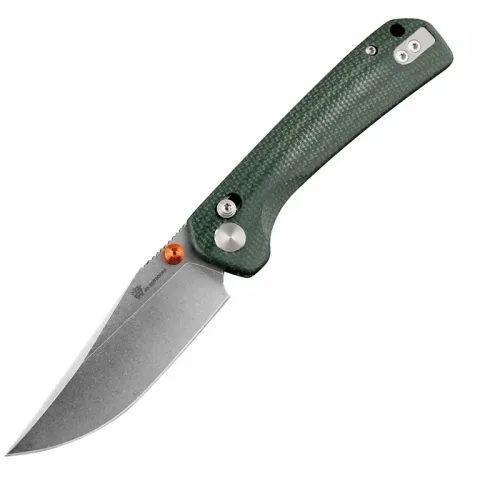 HX Outdoors Cool Kid Green Folding Knife - 3.35" 14C28N Blade Green Micarat Handle
