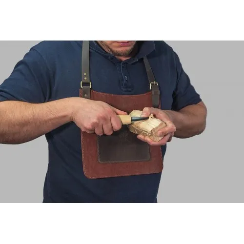 Beavercraft Adjustable Leather Carving Bib for Chest Protection