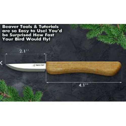 BeaverCraft DIY01 Comfort Bird Wood Carving Kit – Beginner Whittling Set with Basswood Blank, Knife & Step-by-Step Guide
