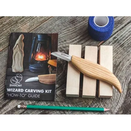 BeaverCraft DIY03 Wizard Carving Kit - Complete Starter Whittling Kit