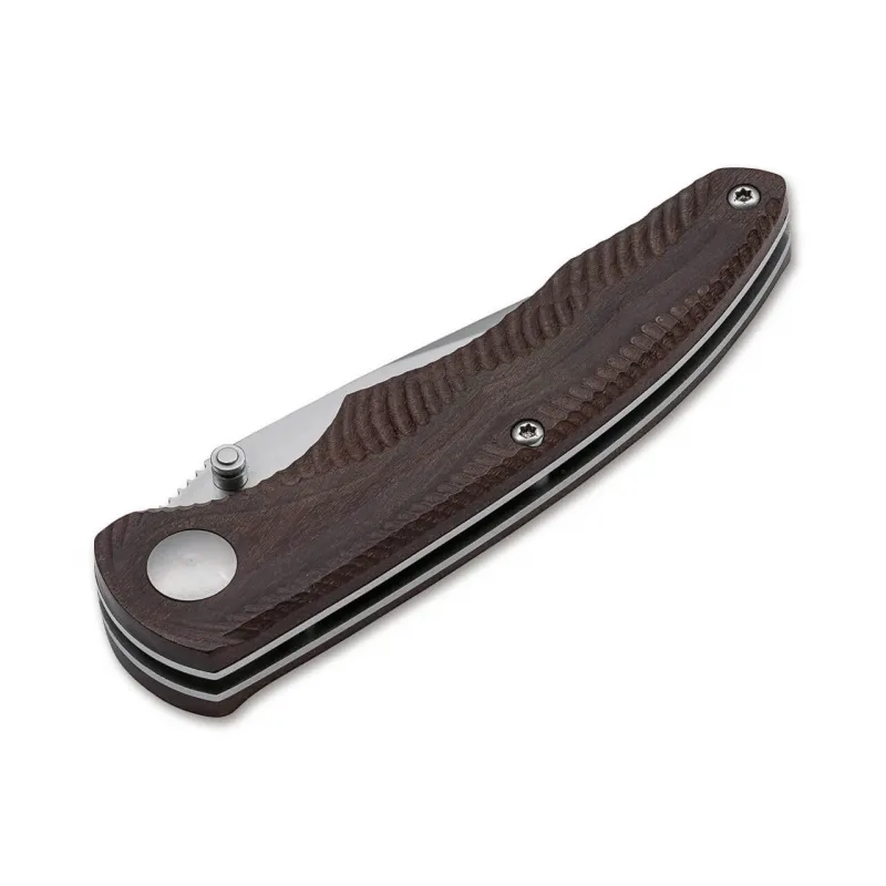 Boker Arbolito Gemini Guayacan Stud Folding Knife - 3.54" Blade Guayacan Wood Handle Cyclaire Knives and Tools