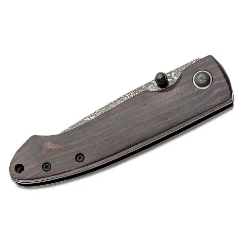 Boker Plus Damascus Gent II Folding Knife 2.75" Damascus Blade Ebony Wood Handle