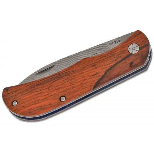 Boker Plus Exskelibur II Folding Knife - 2.75" Damascus Blade Cocobolo Wood Handle