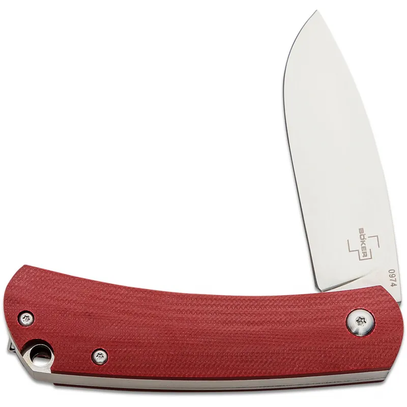 Boker Plus Boston UK EDC Folding Knife - 2.8" D2 Satin DP Blade Red G10 Handle Cyclaire Knives and Tools