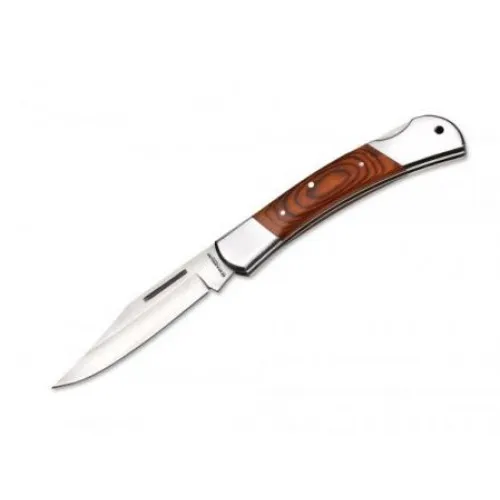 Boker Magnum Master Craftsman 2 Pocket Knife - 3.85" 440A Steel Blade Pakka Wood Handle