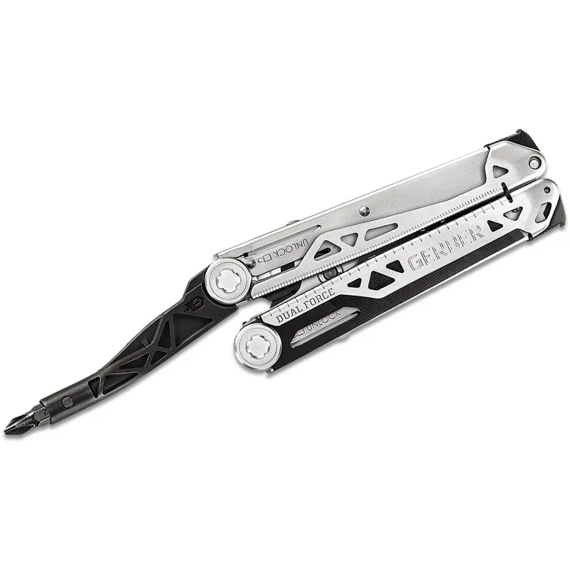 Gerber Dual Force Multi Tool Silver Black Steel Handle Sheath Cyclaire Knives and Tools