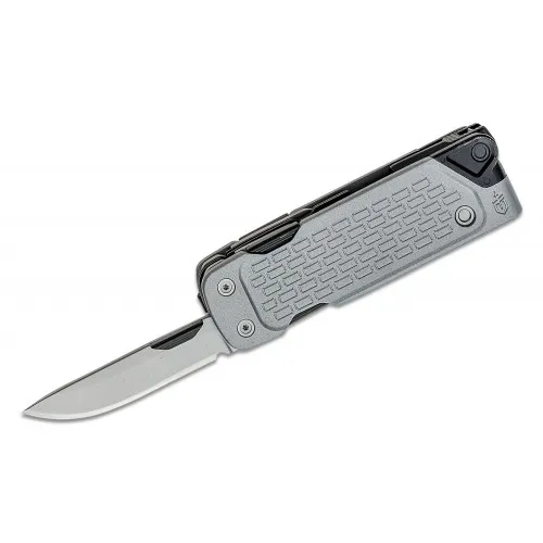 Gerber Lockdown Drive Multi-Function Folding Knife 2.5" Plain Blade, Silver Aluminum Handle