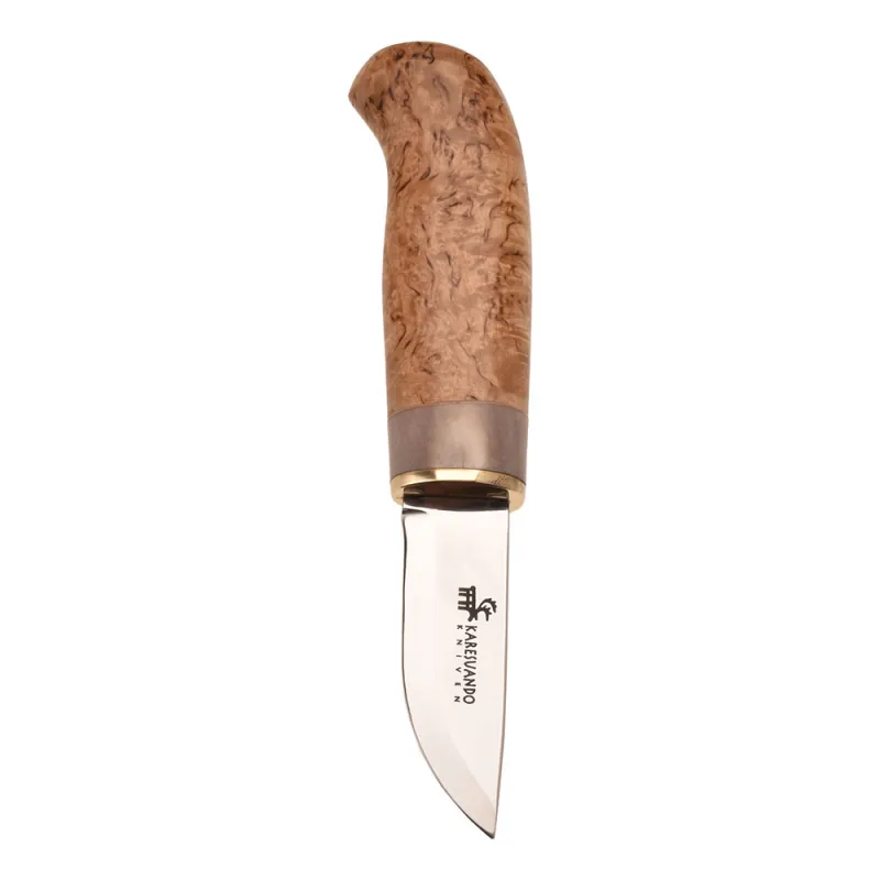 Karesuando Vinter Giron Fixed Blade Knife - 2.95" Stainless Steel Blade Curly Birch Handle Cyclaire Knives and Tools