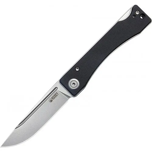 Kubey Akino Folding Knife - 3" Blade Black G10 Handle