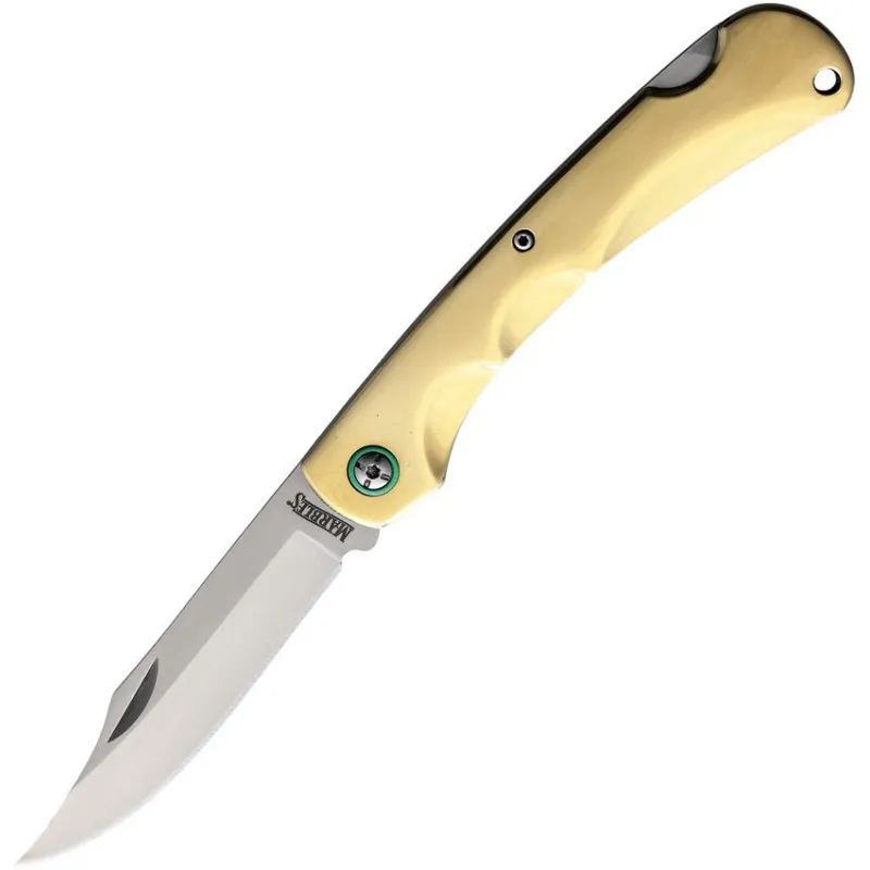 Marbles VG10 Brass Lockback Knife - 3.62" Blade, Brass Handle Cyclaire Knives and Tools