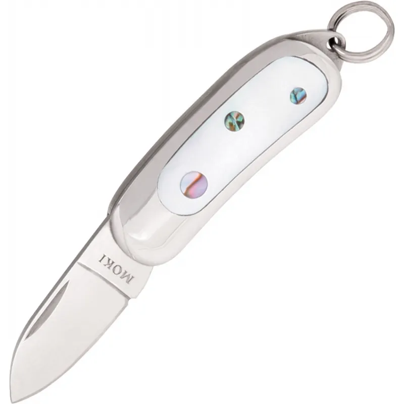 Moki Pendant Mother Of Pearl Abalone Handle and 1.12" Blade Cyclaire Knives and Tools