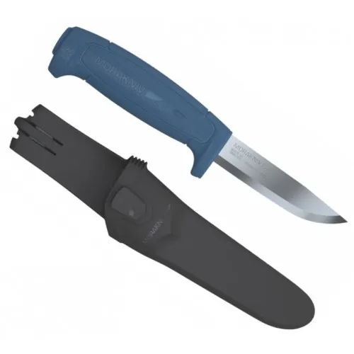 Morakniv Basic 546 Knife - 3.5" Stainless Steel Blade Blue Handle Black Sheath