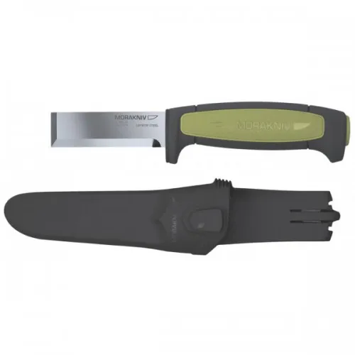 Morakniv Chisel Knife - 2.91" Chisel Carbon Steel Blade Black and Green Handle