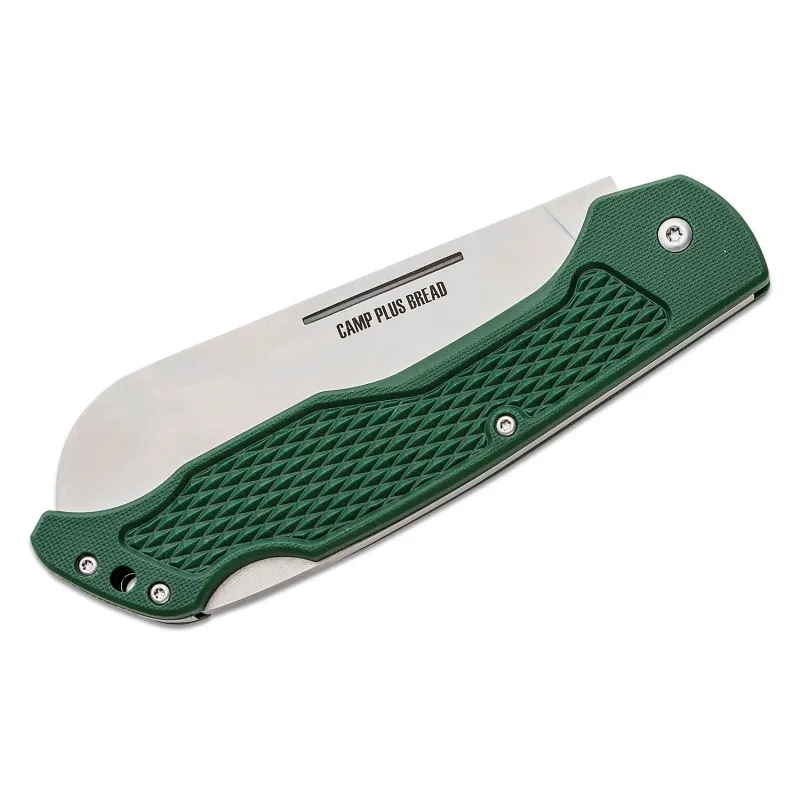 Ontario Camp Plus Folding Bread Knife - 4.25" Serrated Blade, Green GFN Handle Cyclaire Knives and Tools