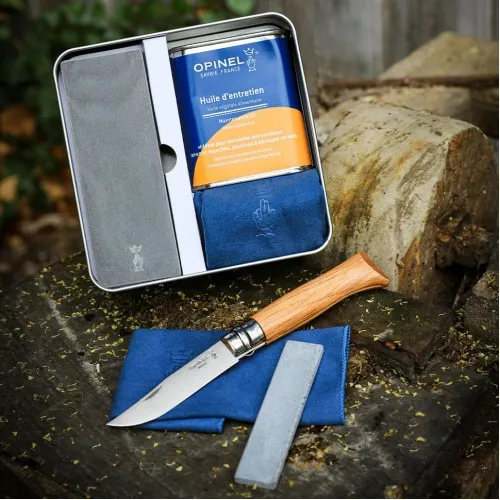 Opinel Knife Maintence Kit in Metal Storage Tin