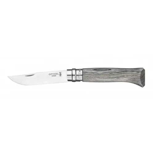 Opinel No.8 Laminated Grey Birch Pocket Knife - 3.34" Blade