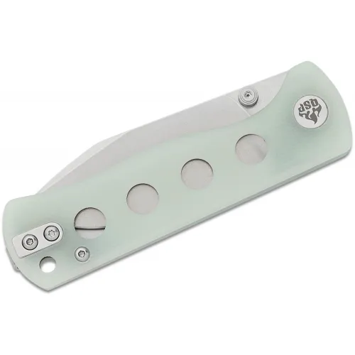 QSP Canary Folding Knife - 2.84" 14C28N Stonewashed DP Blade Jade G10 Handle