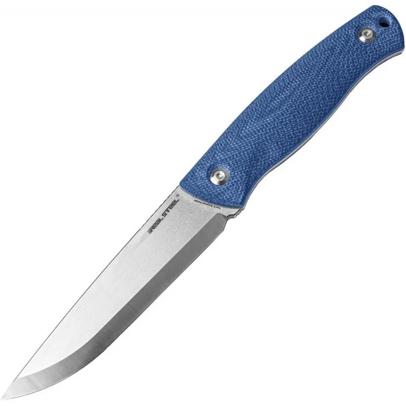 Real Steel Pathfinder Fixed Blade Knife Denim Micarta Handle Cyclaire Knives and Tools