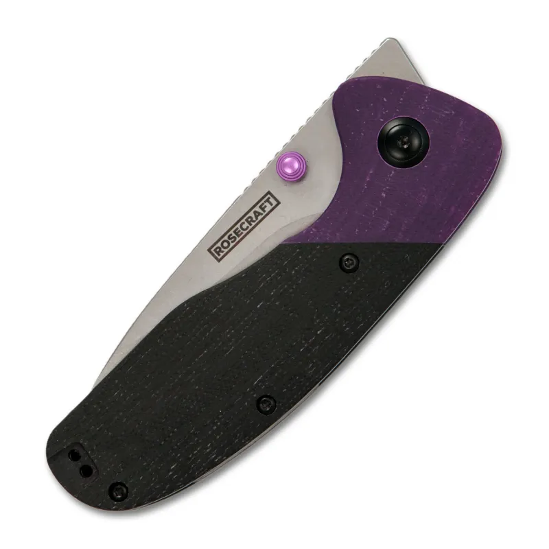 RoseCraft Blades Tarcanis Purple and Black G10 Handle Cyclaire Knives and Tools