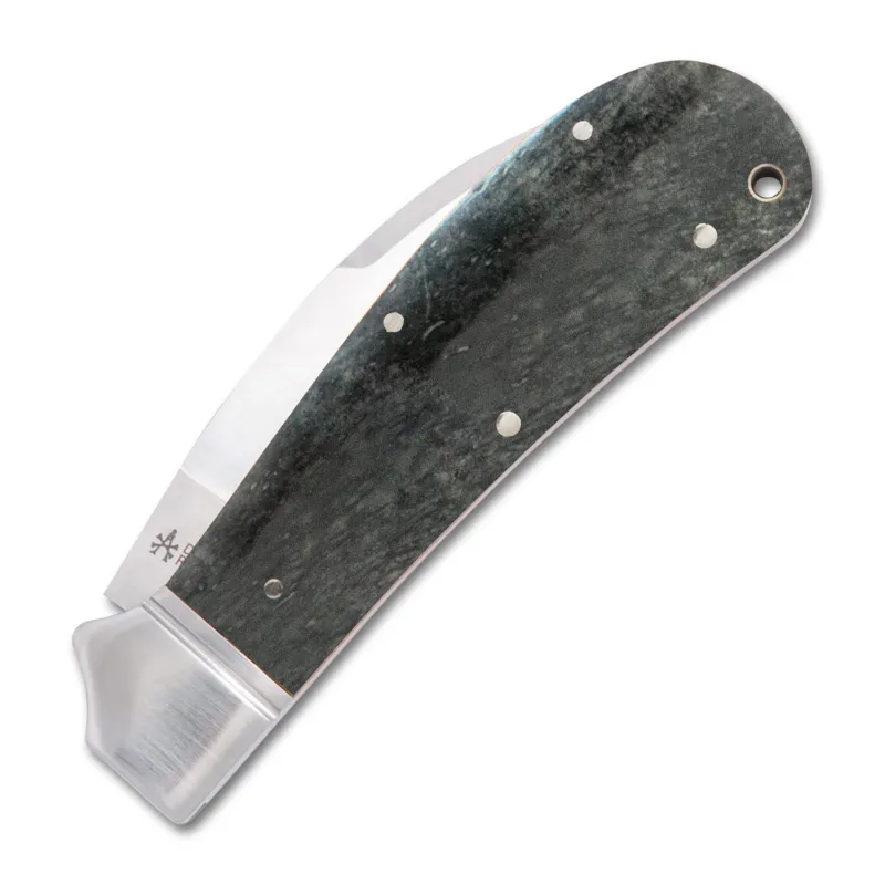 RoseCraft Blades Clinch River Swayback Pocket Knife Smokey Grey Bone Handle Cyclaire Knives and Tools
