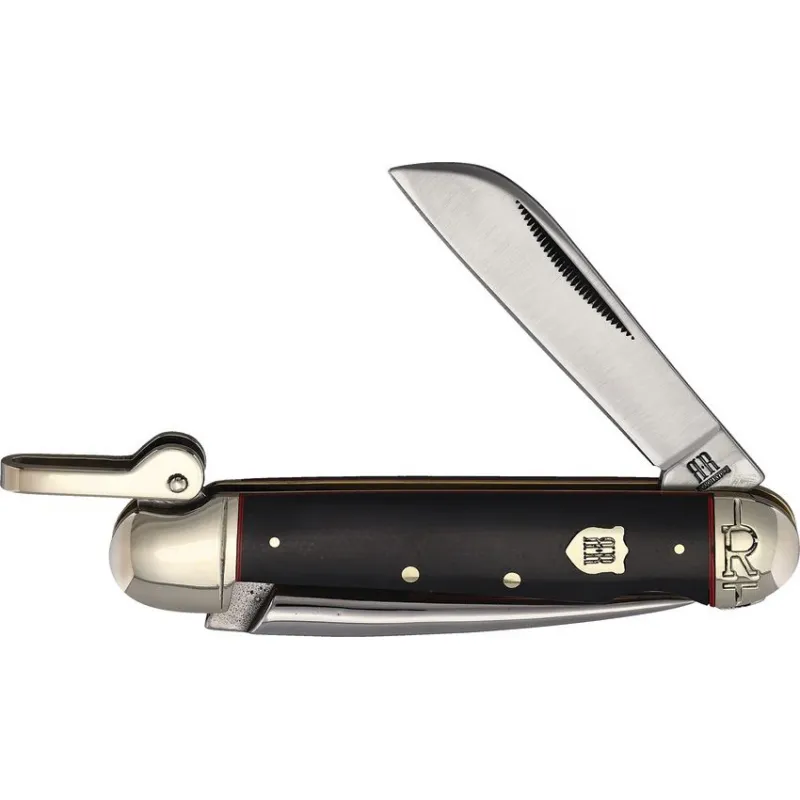 Rough Ryder RR2386 UK EDC Black Micarta Pocket Knife with Marlin Spike - 2.95" Blade, Black Micarta Handle Cyclaire Knives and Tools
