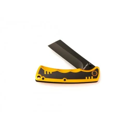 Whitby Cleaver Liner Lock Knife - Orange - 2.75" Blade, Orange and Black Aluminium Handle
