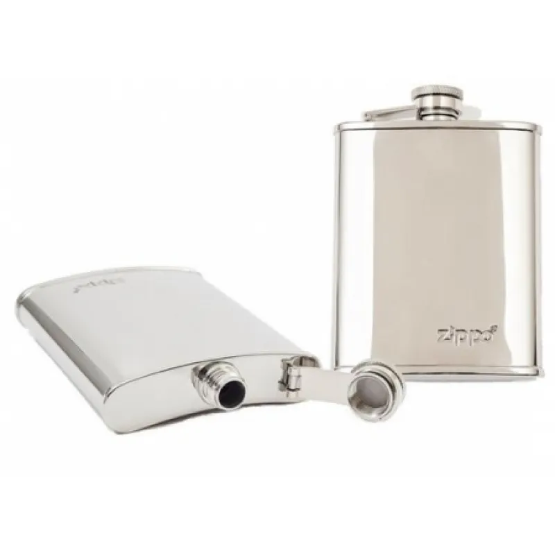 Zippo Stainless Steel Polished Hip Flask Cyclaire Knives and Tools