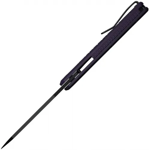 IronFly Knives Spyerfly Linerlock Purple Folding Knife - 3.75" Black 14C28N Sheepsfoot Blade Purple G10 Handle
