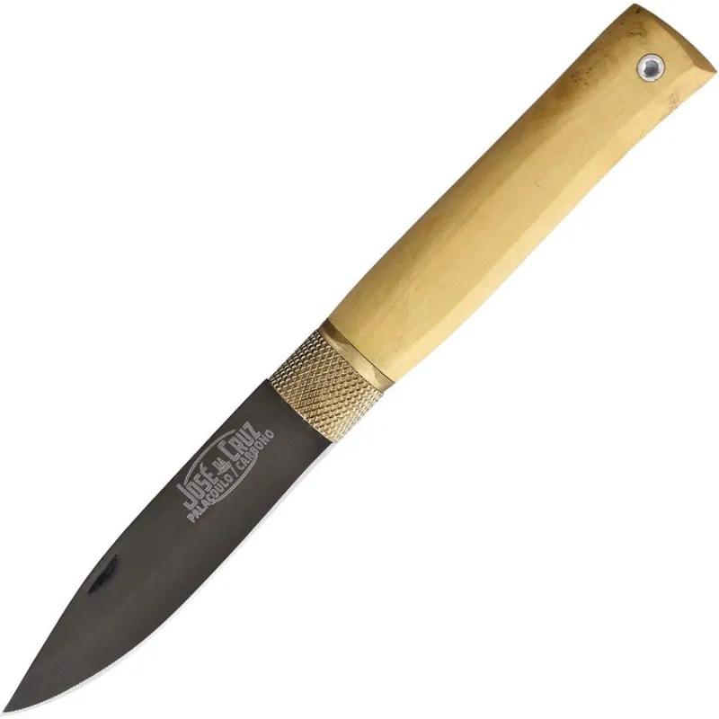 Jose Da Cruz Luxury Folding Pocket Knife - 3.25" Black Stainless Steel Blade Boxwood Handle Cyclaire Knives and Tools