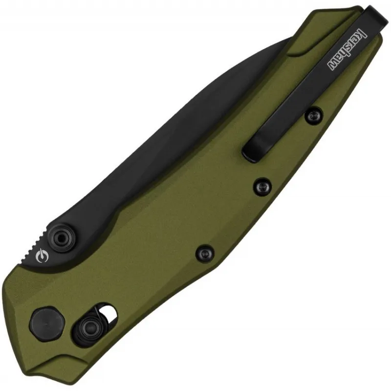 Kershaw Bareknuckle DuraLock Folding Knife - 3.5" Black CPM-MagnaCut Sheepsfoot Blade OD Green Handle Cyclaire Knives and Tools