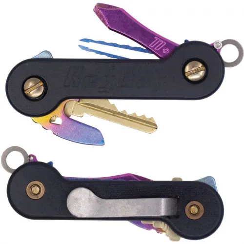 KeyBar Aluminum Key Organizer – Black G10 EDC Key Holder for upto 12 Keys