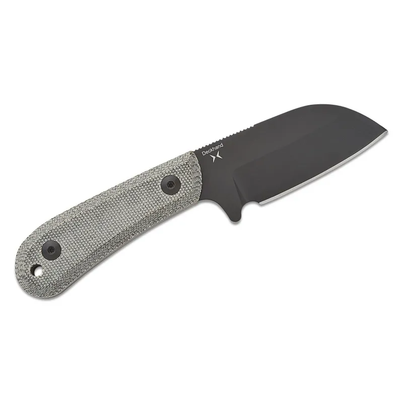 Kizer Deckhand Fixed Blade Knife - 2.95" D2 Black Sheepsfoot Blade Black Micarta Handle Cyclaire Knives and Tools