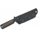 Kizer Militaw Fixed Blade Knife - 3.83" CPM-S35VN Black Blade Gold Fat Carbon Cyclaire Knives and Tools