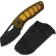 Kizer Hornet Fixed Blade Knife - 2.5" Black PVD Coated 12C27 Steel Sheepsfoot Blade Amber PEI Handle Cyclaire Knives and Tools