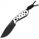 Kizer Buddy Fixed Blade Knife - 3" Nitro-V DP Blade Black and White G10 Handle Cyclaire Knives and Tools