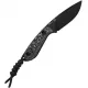 Kizer Buddy Fixed Blade Knife - 3" Black DLC Coated M390 Stainless Steel Blade Whtie Storm CF Handle Cyclaire Knives and Tools