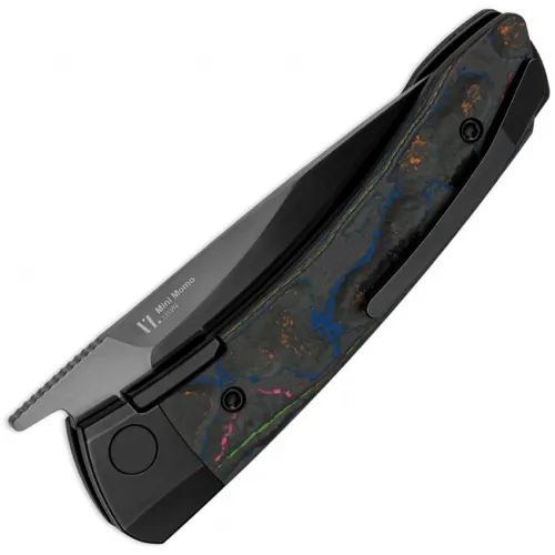 Kizer Mini Momo Folding Knife - 3.2" Black Finish S35VN Stainless Steel Blade 80s Camo CF Handle
