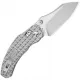 Kizer Mini Bulldog Folding Knife - 2.5" Two Tone Nitro-V Sheepsfoot Blade Grey Frag Titanium Handle Cyclaire Knives and Tools