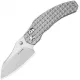 Kizer Mini Bulldog Folding Knife - 2.5" Two Tone Nitro-V Sheepsfoot Blade Grey Frag Titanium Handle Cyclaire Knives and Tools