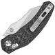 Kizer Mini Bulldog Folding Knife - 2.5" Stonewash CPM-S45VN Sheepsfoot Blade Carbon Fibre Handle Cyclaire Knives and Tools