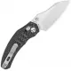 Kizer Mini Bulldog Folding Knife - 2.5" Stonewash CPM-S45VN Sheepsfoot Blade Carbon Fibre Handle Cyclaire Knives and Tools