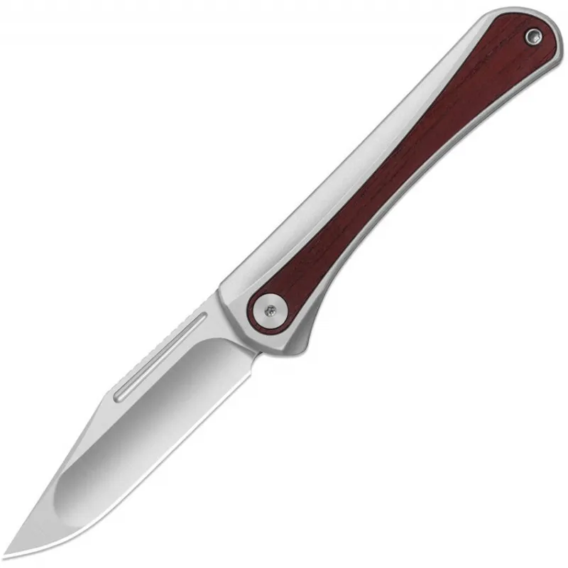 Kizer Melody Rosewood UK EDC Pocket Knife - 2.83" S35VN Clip Point Blade Gray Aluminum Handle with Panama Rosewood inlay Cyclaire Knives and Tools