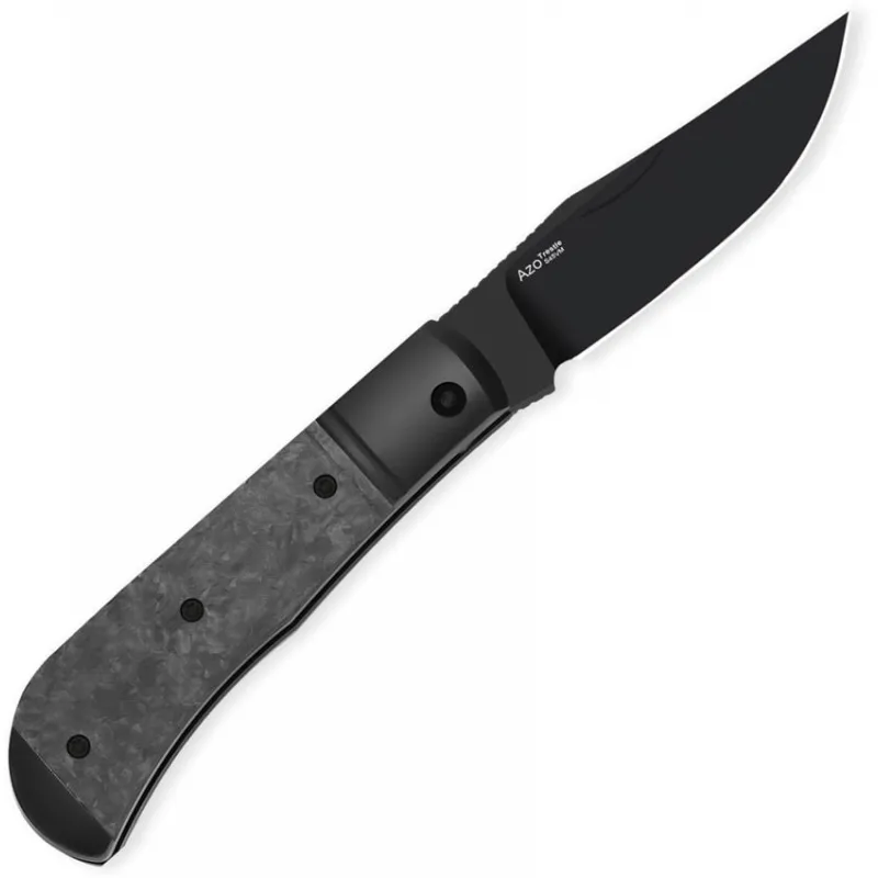 Kizer Trestle UK EDC Folding Knife - 2.88" Black DLC Coated S45VN Blade Black Titanium Handle Cyclaire Knives and Tools