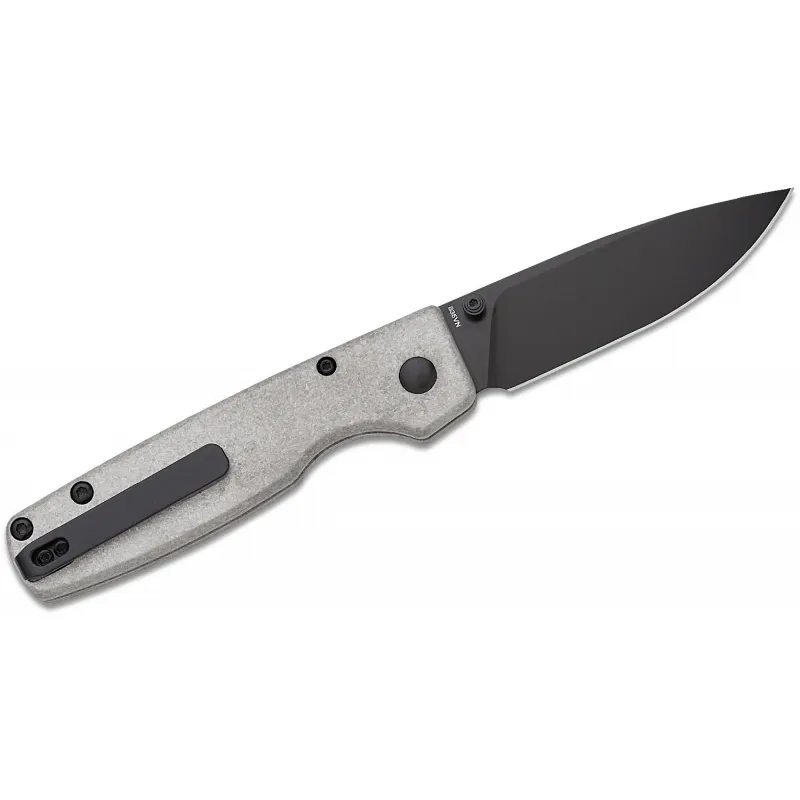 Kizer Original (XL) Button Lock Folding Knife - 3.25" CPM-S35VN Black DP Blade Snowflake Titanium Handle Cyclaire Knives and Tools
