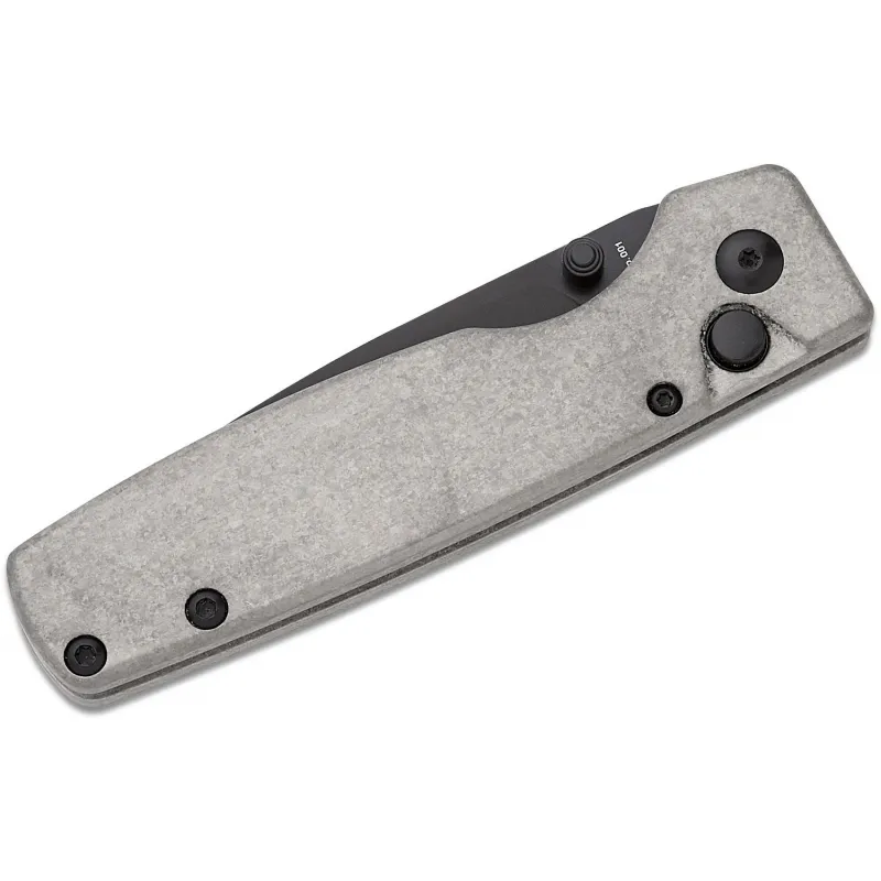 Kizer Original (XL) Button Lock Folding Knife - 3.25" CPM-S35VN Black DP Blade Snowflake Titanium Handle Cyclaire Knives and Tools