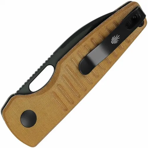 Kizer Parakeet Folding Knife - 2.46" Nitro-V Black DP Blade Brown Micarta Handle