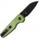 Kizer Parakeet Folding Knife - 2.46" Black Nitro-V Blade Green Aluminium Handle Cyclaire Knives and Tools